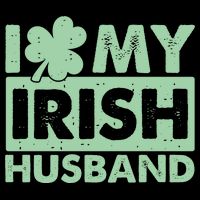 Funny St Patrick's Day I Love My Irish Husband Lucky Shamrock Clover USA-Made Doggie Bandana
