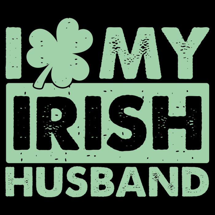 Funny St Patrick's Day I Love My Irish Husband Lucky Shamrock Clover USA-Made Doggie Bandana