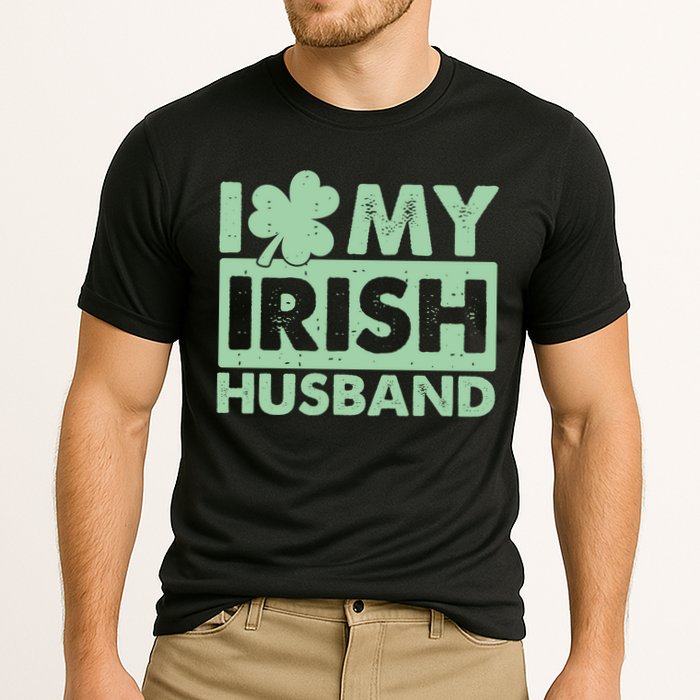 Funny St Patrick's Day I Love My Irish Husband Lucky Shamrock Clover Cooling Performance Crew T-Shirt