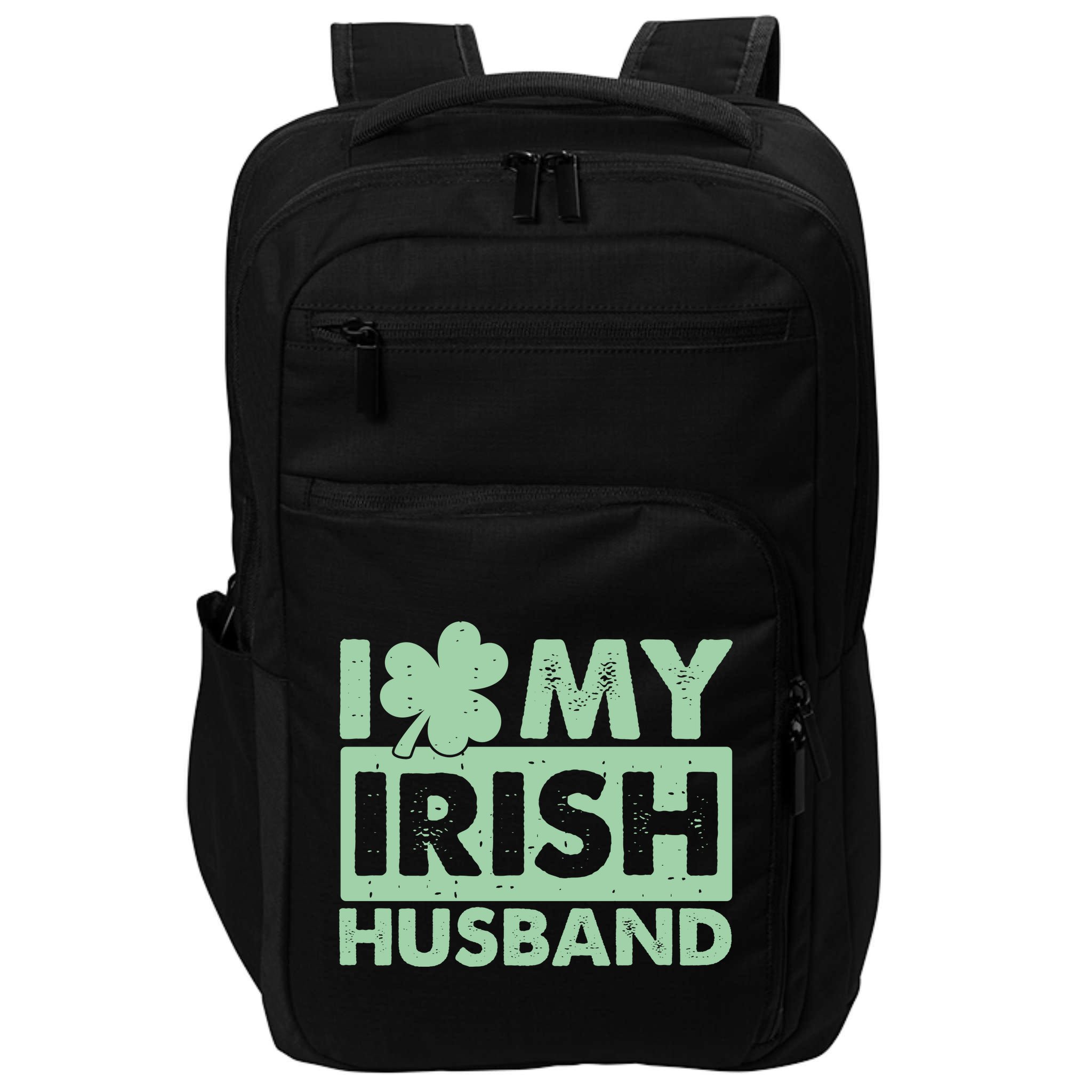 Funny St Patrick's Day I Love My Irish Husband Lucky Shamrock Clover Impact Tech Backpack
