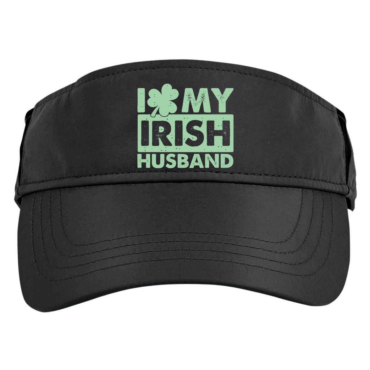 Funny St Patrick's Day I Love My Irish Husband Lucky Shamrock Clover Adult Drive Performance Visor