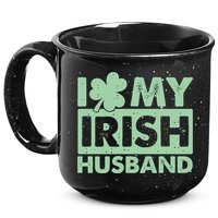 Funny St Patrick's Day I Love My Irish Husband Lucky Shamrock Clover 15oz Campfire Ceramic Mug