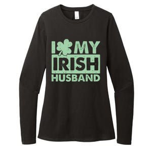 Funny St Patrick's Day I Love My Irish Husband Lucky Shamrock Clover Womens CVC Long Sleeve Shirt