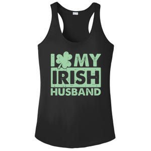 Funny St Patrick's Day I Love My Irish Husband Lucky Shamrock Clover Ladies PosiCharge Competitor Racerback Tank