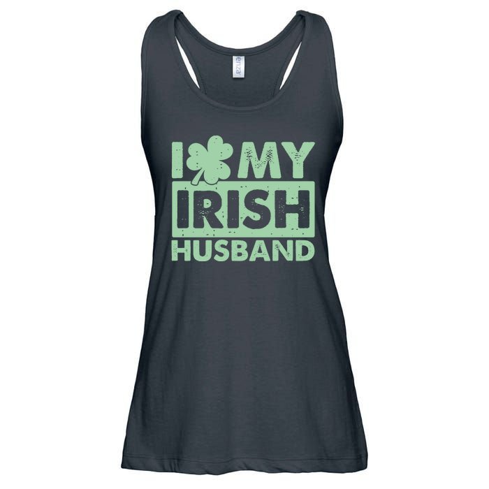 Funny St Patrick's Day I Love My Irish Husband Lucky Shamrock Clover Ladies Essential Flowy Tank