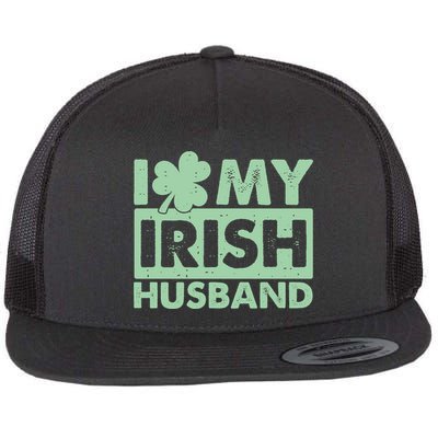Funny St Patrick's Day I Love My Irish Husband Lucky Shamrock Clover Flatbill Hat