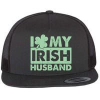 Funny St Patrick's Day I Love My Irish Husband Lucky Shamrock Clover Flat Bill Trucker Hat