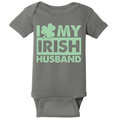 Funny St Patrick's Day I Love My Irish Husband Lucky Shamrock Clover Baby Bodysuit