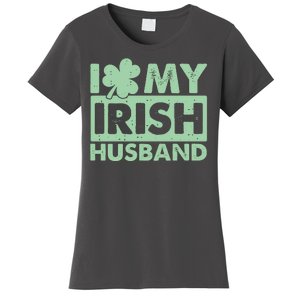 Funny St Patrick's Day I Love My Irish Husband Lucky Shamrock Clover Women's T-Shirt