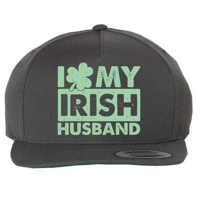 Funny St Patrick's Day I Love My Irish Husband Lucky Shamrock Clover Wool Snapback Cap