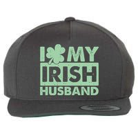 Funny St Patrick's Day I Love My Irish Husband Lucky Shamrock Clover Wool Snapback Cap