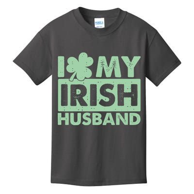 Funny St Patrick's Day I Love My Irish Husband Lucky Shamrock Clover Kids T-Shirt