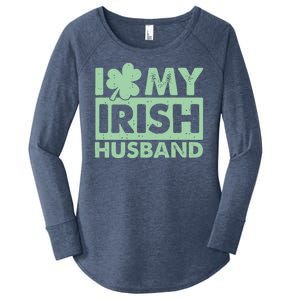 Funny St Patrick's Day I Love My Irish Husband Lucky Shamrock Clover Women's Perfect Tri Tunic Long Sleeve Shirt