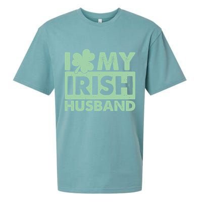 Funny St Patrick's Day I Love My Irish Husband Lucky Shamrock Clover Sueded Cloud Jersey T-Shirt