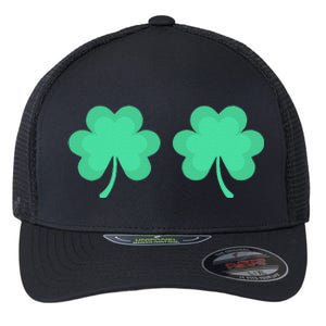 Funny St. Pattys Day Four 4 Leaf Clover Bra Flexfit Unipanel Trucker Cap