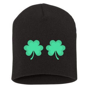 Funny St. Pattys Day Four 4 Leaf Clover Bra Short Acrylic Beanie