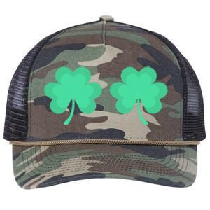 Funny St. Pattys Day Four 4 Leaf Clover Bra Retro Rope Trucker Hat Cap