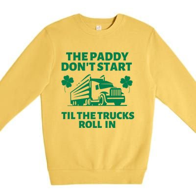 Funny St Patrick's Day Trucker St Patty's Truck Driver Gift Premium Crewneck Sweatshirt