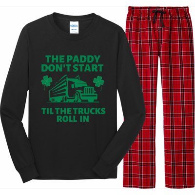 Funny St Patrick's Day Trucker St Patty's Truck Driver Gift Long Sleeve Pajama Set