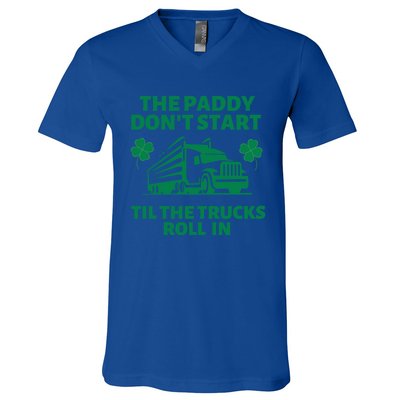 Funny St Patrick's Day Trucker St Patty's Truck Driver Gift V-Neck T-Shirt