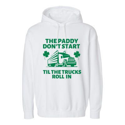 Funny St Patrick's Day Trucker St Patty's Truck Driver Gift Garment-Dyed Fleece Hoodie