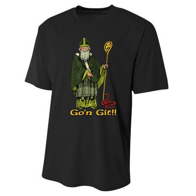 Funny St Patricks Day Funny Go'n git st patrick Performance Sprint T-Shirt