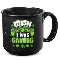 Funny St Patrick's Day Irish I Was Gaming 15oz Campfire Ceramic Mug
