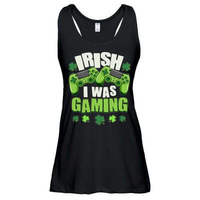 Funny St Patrick's Day Irish I Was Gaming Ladies Essential Flowy Tank