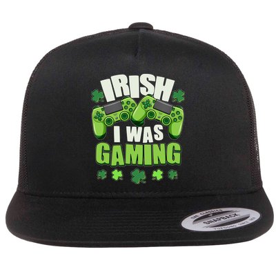 Funny St Patrick's Day Irish I Was Gaming Flatbill Hat