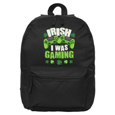 Funny St Patrick's Day Irish I Was Gaming 16 in Basic Backpack