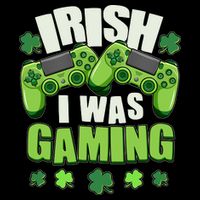 Funny St Patrick's Day Irish I Was Gaming 16 in Basic Backpack