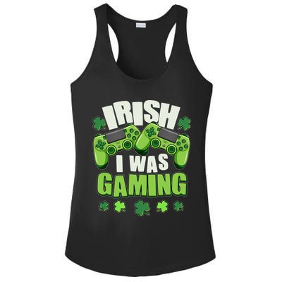 Funny St Patrick's Day Irish I Was Gaming Ladies PosiCharge Competitor Racerback Tank