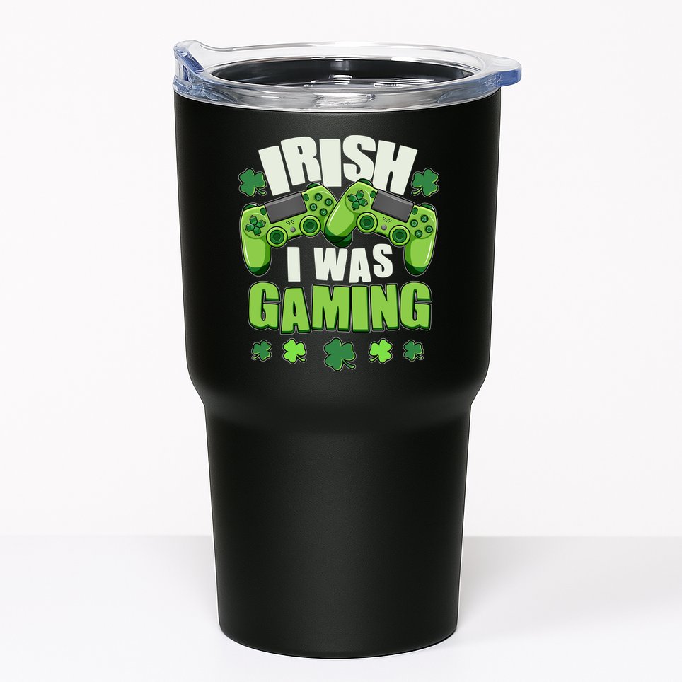 Funny St Patrick's Day Irish I Was Gaming Tumbler