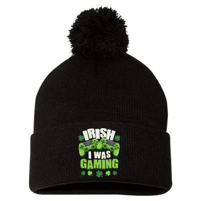 Funny St Patrick's Day Irish I Was Gaming Pom Pom 12in Knit Beanie