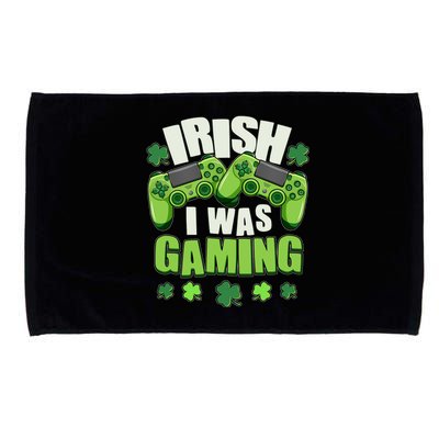 Funny St Patrick's Day Irish I Was Gaming Microfiber Hand Towel