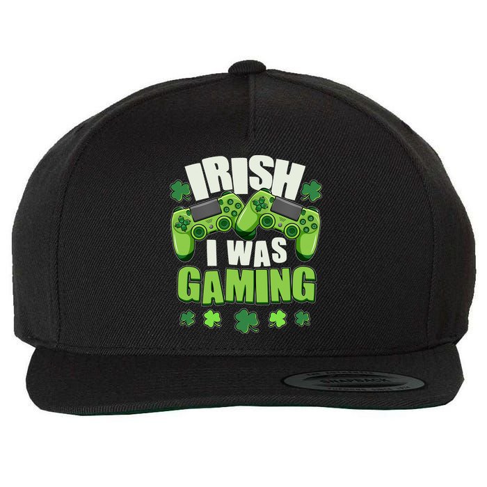 Funny St Patrick's Day Irish I Was Gaming Wool Snapback Cap