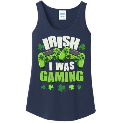 Funny St Patrick's Day Irish I Was Gaming Ladies Essential Tank