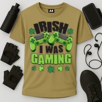 Funny St Patrick's Day Irish I Was Gaming Cooling Performance Crew T-Shirt