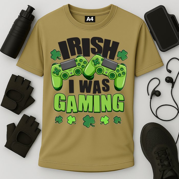 Funny St Patrick's Day Irish I Was Gaming Cooling Performance Crew T-Shirt