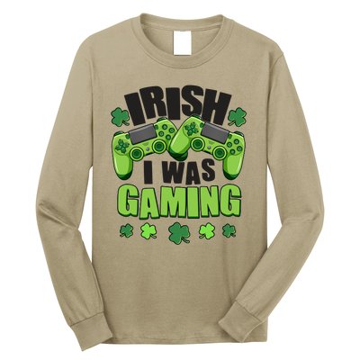 Funny St Patrick's Day Irish I Was Gaming Long Sleeve Shirt