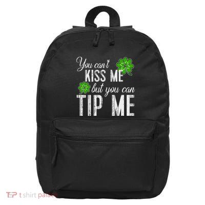 Funny St Patricks Day Waitress Bartender Waiter Tips 16 in Basic Backpack