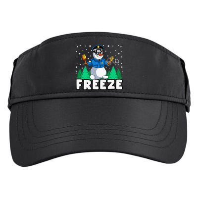 Freeze Snowman Police Christmas Pajama Funnt Cop Policeman Adult Drive Performance Visor