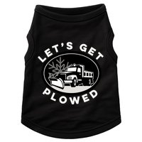 Funny Snow Plow Let's Get Plowed Drinking Snow Day Doggie Tank