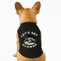Funny Snow Plow Let's Get Plowed Drinking Snow Day Doggie Tank
