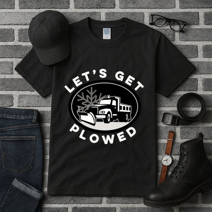Funny Snow Plow Let's Get Plowed Drinking Snow Day Tall T-Shirt