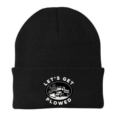 Funny Snow Plow Let's Get Plowed Drinking Snow Day Beanie