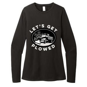 Funny Snow Plow Let's Get Plowed Drinking Snow Day Womens CVC Long Sleeve Shirt