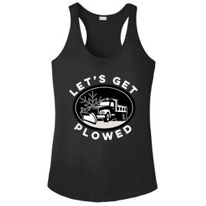 Funny Snow Plow Let's Get Plowed Drinking Snow Day Ladies PosiCharge Competitor Racerback Tank