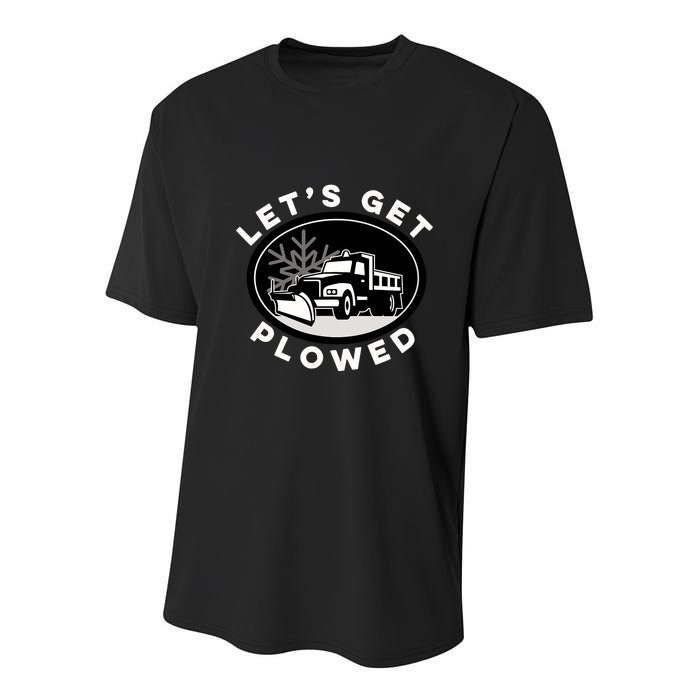 Funny Snow Plow Let's Get Plowed Drinking Snow Day Youth Performance Sprint T-Shirt