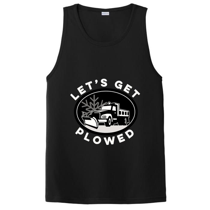 Funny Snow Plow Let's Get Plowed Drinking Snow Day PosiCharge Competitor Tank